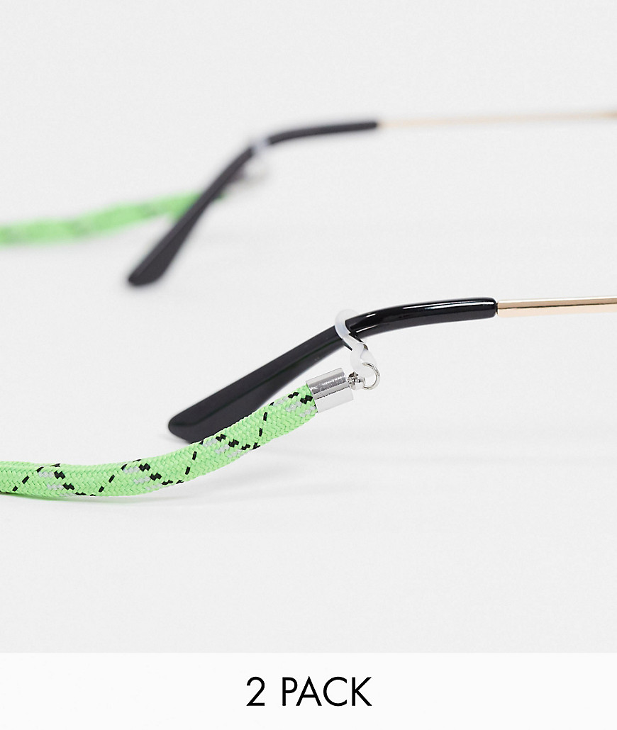 ASOS DESIGN sunglasses cord pack in multi colour