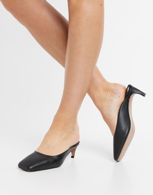 ASOS DESIGN - Sunshine - Chaussures à petit talon en cuir - Noir, 4 de 4