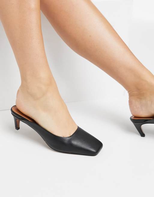 ASOS DESIGN – Sunshine – Schuhe aus Leder in Schwarz mit Kitten-Absatz, 2 von 4