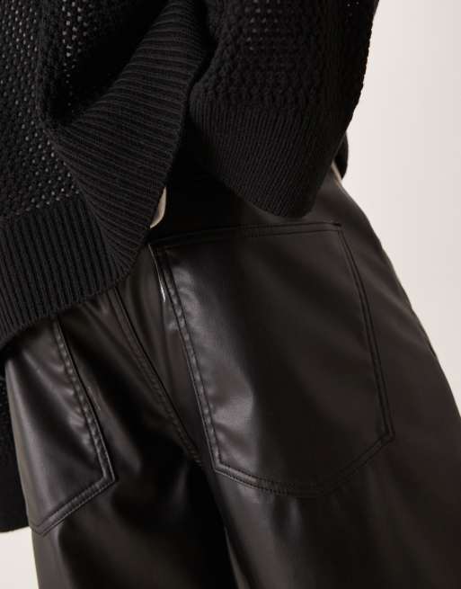 ASOS DESIGN - Super baggy broek van imitatieleer in zwart, 4 van 5