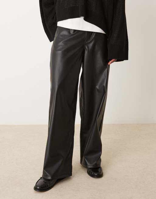 ASOS DESIGN - Super baggy broek van imitatieleer in zwart, 5 van 5