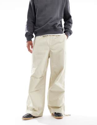 Asos Design Super Baggy Cargo Pants In Neutral