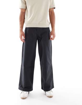 Asos Design Super Baggy Cargo Pants In Black