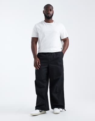 Asos Design Super Baggy Cargo Pants In Black