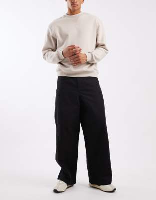 Asos Design Super Baggy Cargo Pants In Black
