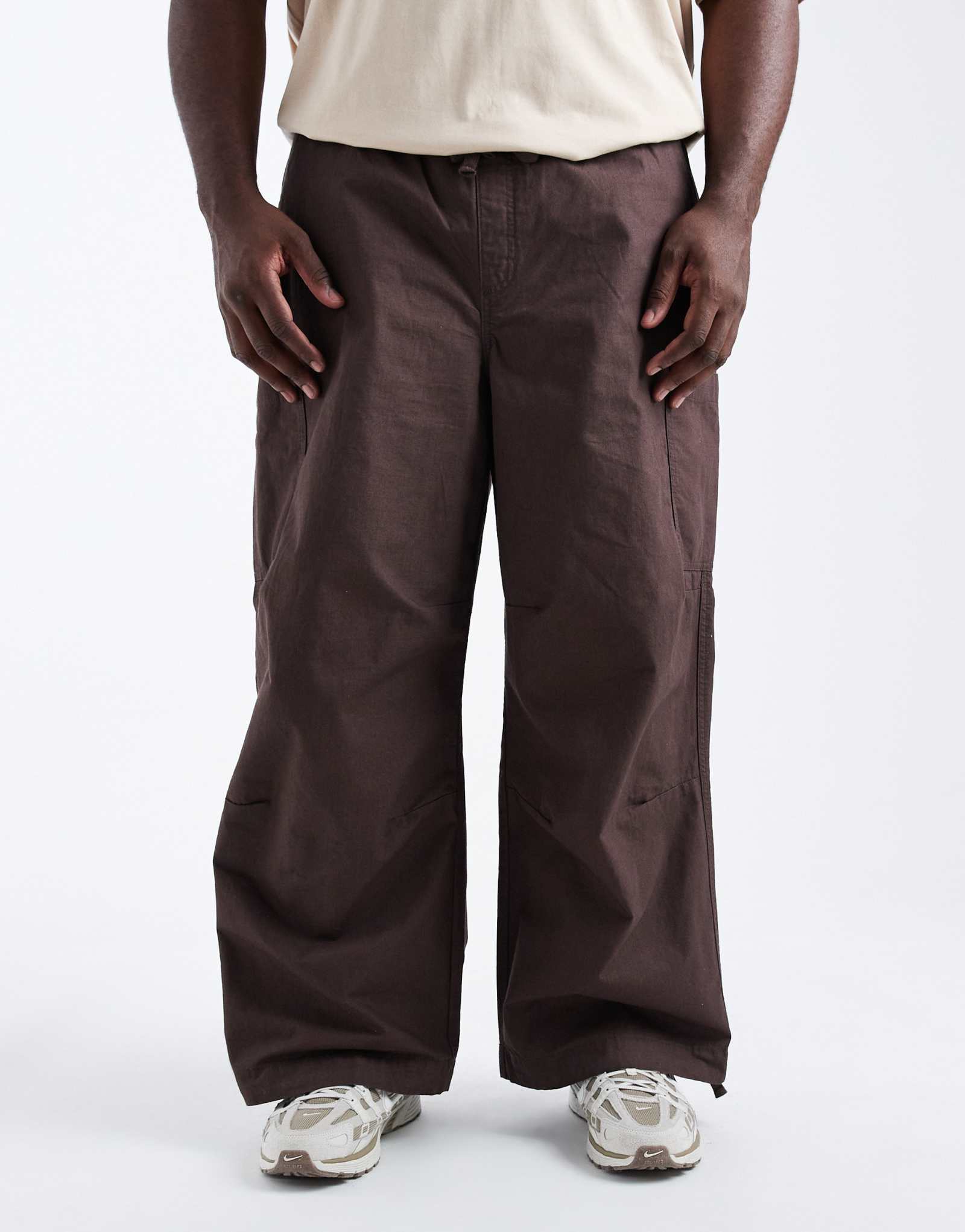 ДИЗАЙНЕРСКИЕ супер-мешковатые брюки-карго ASOS из коричневого рипстопа