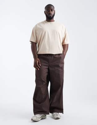 Asos Design Super Baggy Cargo Pants In Brown