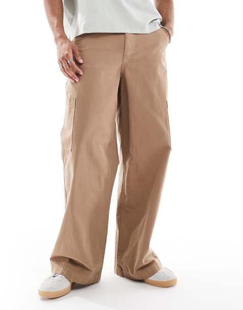 ASOS DESIGN super baggy cargo pants in brown - view 1