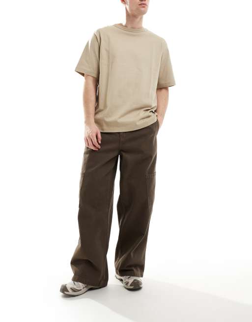 ASOS DESIGN super baggy cargo pants in brown