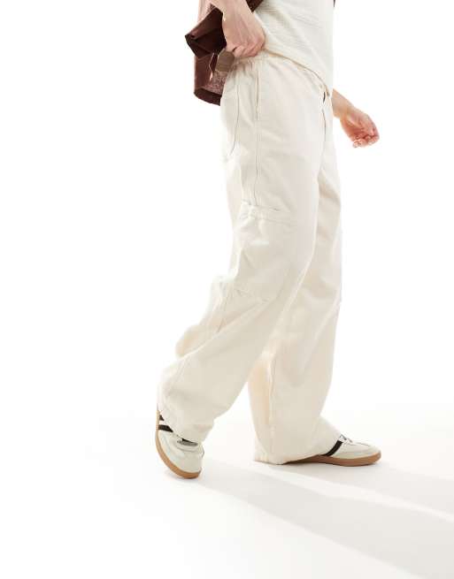 ASOS DESIGN super baggy cargo pants in ecru