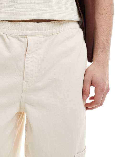 ASOS DESIGN super baggy cargo pants in ecru