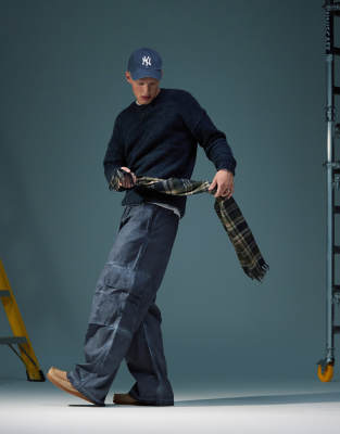 super baggy cargo pants in extreme gray wash