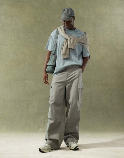 ASOS DESIGN super baggy cargo pants in gray | ASOS