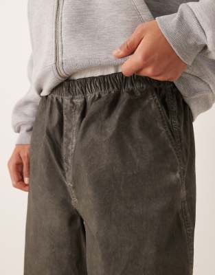 ASOS DESIGN super baggy cargo pants in heavy black wash