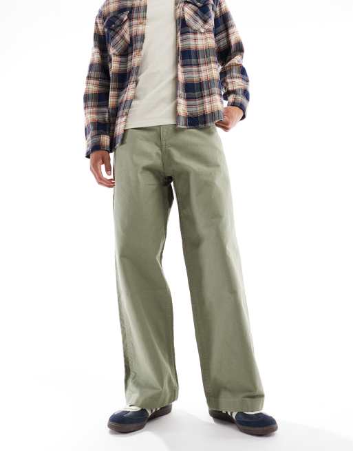 ASOS DESIGN super baggy cargo pants in khaki canvas