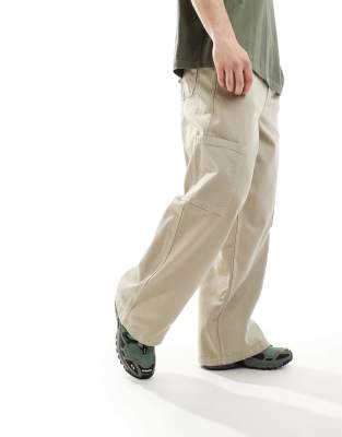 Asos Design Super Baggy Cargo Pants In Green