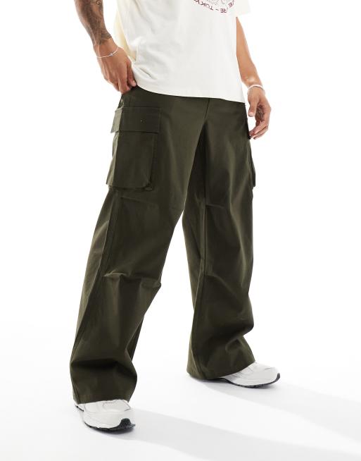 ASOS DESIGN super baggy cargo trouser in khaki ASOS