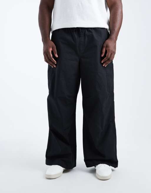ASOS DESIGN super baggy cargo trousers in black ripstop