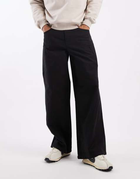 ASOS DESIGN loose cargo trousers in black