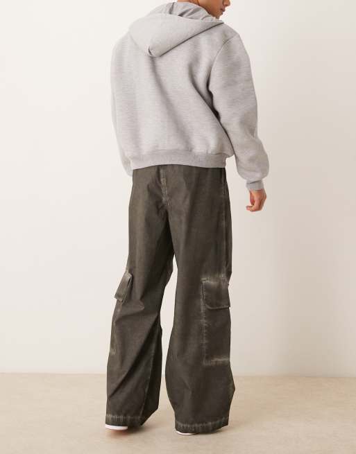 ASOS DESIGN - Super baggy cargobroek in zwart met wassing, 3 van 5