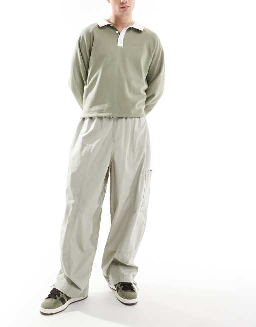 ASOS DESIGN super baggy cargos with panel detailing in gray, 2 of 5