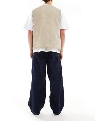 Asos Design Super Baggy Carpenter Jeans In Blue