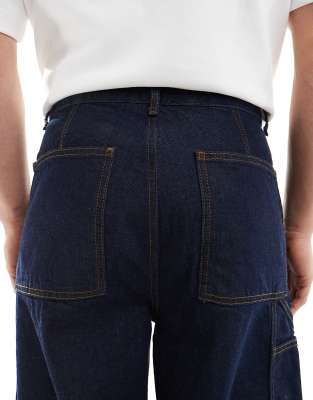 ASOS DESIGN super baggy carpenter jeans in indigo