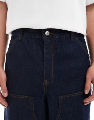 ASOS DESIGN super baggy carpenter jeans in indigo