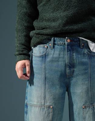 【BAON】Huty Summer Carpender Washed Wide Denim Pants BAON】Huty Summer Carpender Washed Wide Denim Pants (BAON