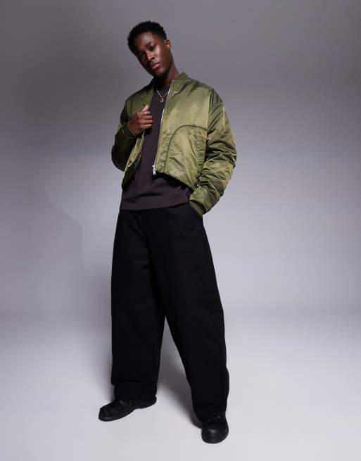 ASOS DESIGN super baggy chino trouser in black