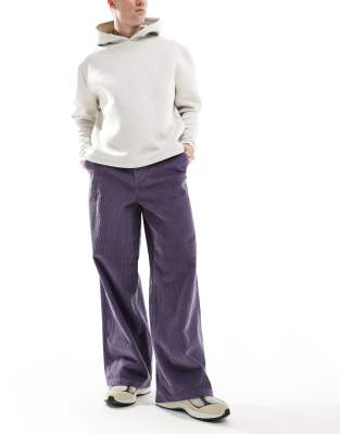 super baggy cord pants in purple