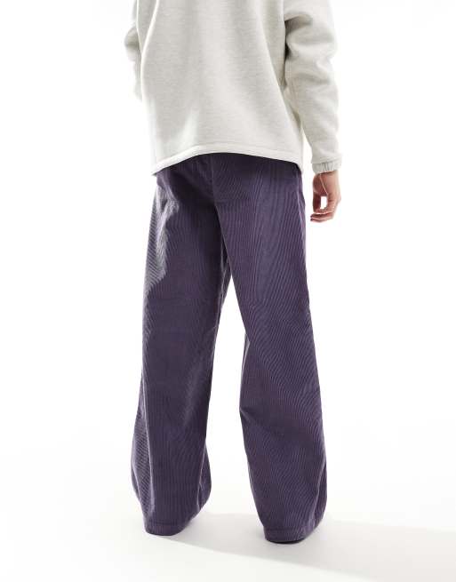ASOS DESIGN super baggy cord trousers in purple ASOS