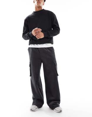 Asos Design Super Baggy Corduroy Cargo Pants In Gray