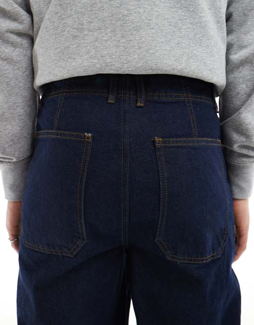ASOS DESIGN super baggy fatigue jeans in indigo