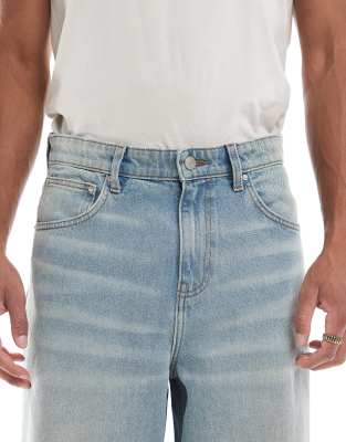 ASOS DESIGN super baggy fit jeans in light wash blue