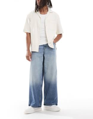 Asos Design Super Baggy Fit Jeans In Blue
