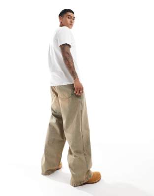 ASOS DESIGN super baggy fit jeans in orange tint