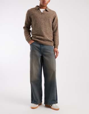 Asos Design Super Baggy Fit Jeans In Blue