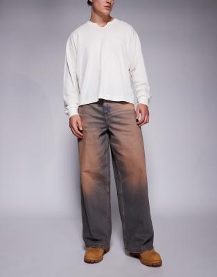 ASOS DESIGN ASOS DESIGN super baggy fit jeans with pink tint
