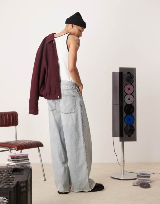 ASOS DESIGN super baggy jean in light wash blue, 3 of 5