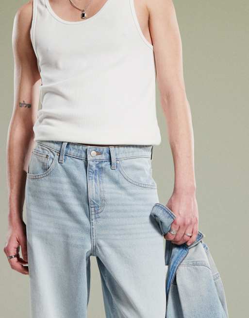 ASOS DESIGN super baggy jean in light wash blue