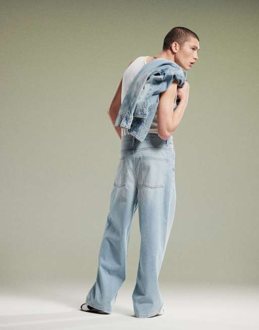 ASOS DESIGN super baggy jean in light wash blue