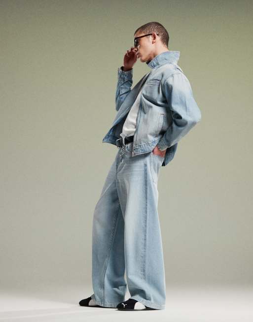 ASOS DESIGN super baggy jean in light wash blue
