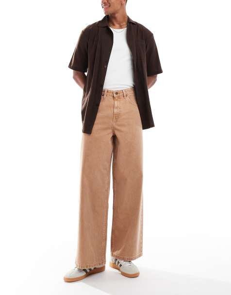 ASOS DESIGN super baggy jean in sand wash - view 1