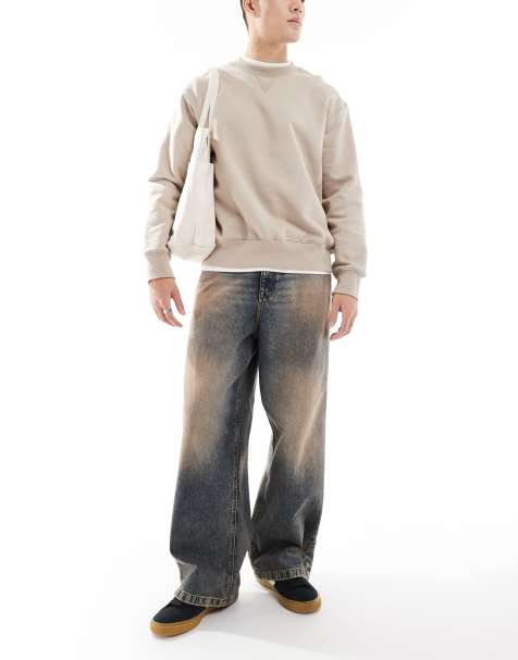 ASOS DESIGN super baggy jean with tint in mid wash blue - view 1