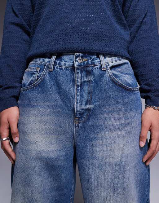 ASOS DESIGN - Super baggy jeans in blauw met donkere wassing, 4 van 5
