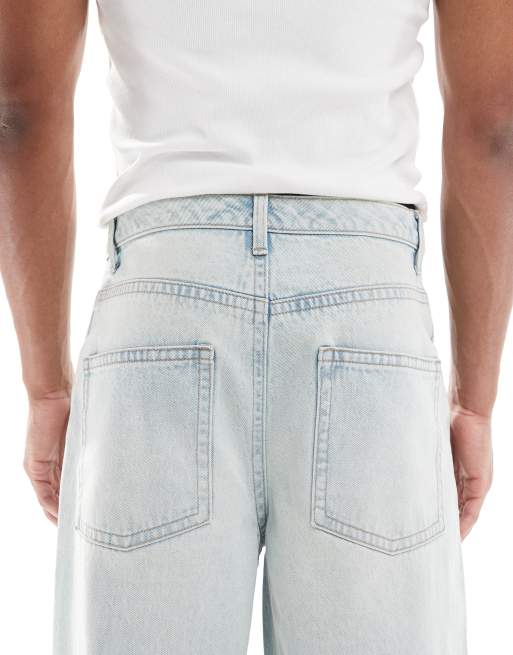 ASOS DESIGN super baggy jeans in bleach wash blue, 4 of 5
