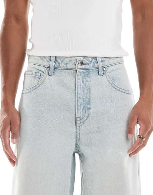ASOS DESIGN super baggy jeans in bleach wash blue