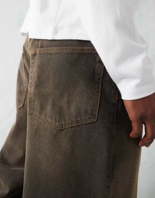 ASOS DESIGN super baggy jeans in brown wash