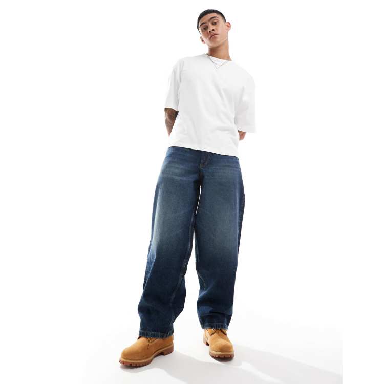 ASOS DESIGN super baggy jeans in dark wash blue | ASOS